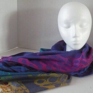 Cashmere Scarf Vibrant Colors New Condition